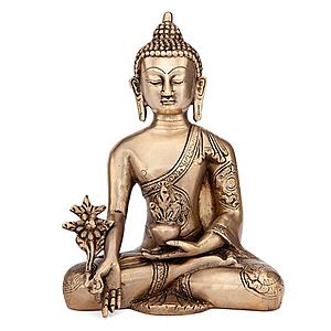 Buddha réz szobor, aranyozott, 18cm - Bodhi kép