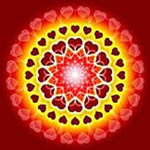 Mandala falikép - Szerelem sárga piros kép