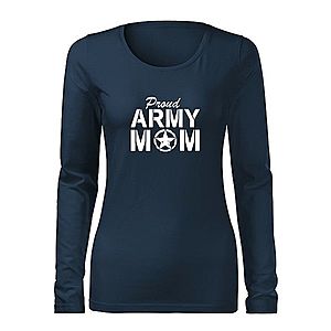 WARAGOD Slim női hosszú ujjú póló army mom, sötétkék 160g/m2 kép