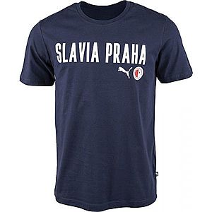 Puma Slavia Prague Graphic Tee DBLU Férfi póló, sötétkék, veľkosť XS kép