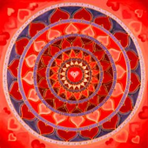 Mandala hűtőmágnes - Szeretet piros kép