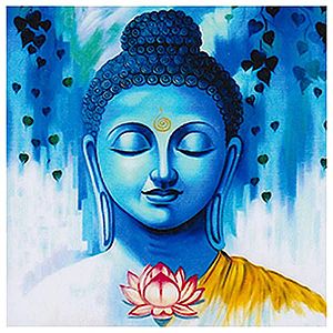 Mandala hűtőmágnes - Buddha kék kép