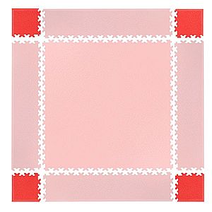 Puzzle fitness szőnyeg sarok összekötő elem Simple 4db piros kép