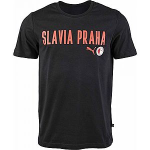 Puma Slavia Prague Graphic Tee DBLU Férfi póló, fekete, veľkosť S kép