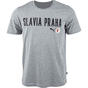 Puma Slavia Prague Graphic Tee DBLU Férfi póló, szürke, méret kép