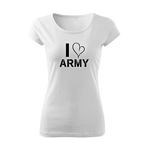 DRAGOWA női póló I love army, fehér 150g/m2 kép