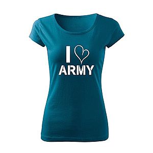 DRAGOWA női pólói love army, petrol blue 150g/m2 kép