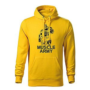 DRAGOWA kapucnis férfi pulóver muscle army, sárga 320g / m2 kép
