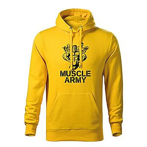 DRAGOWA kapucnis férfi pulóver muscle army team, sárga 320g / m2 kép