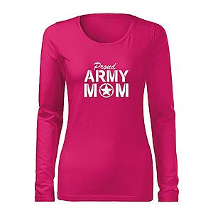 DRAGOWA Slim női hosszú ujjú póló army mom, rózsaszín 160g/m2 kép