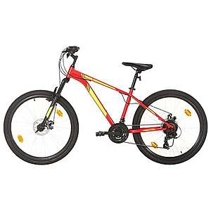 vidaXL 21 sebességes piros mountain bike 27, 5 hüvelykes kerékkel 38 cm kép