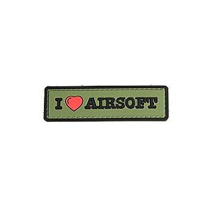 WARAGOD Tactical felvarró I Love Airsoft, olive, 8 x 2, 5cm kép