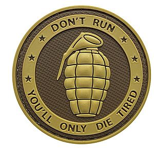 WARAGOD Tapasz 3D Don't Run, You'll only Die Tired Grenade coyote 6cm kép
