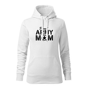 DRAGOWA kapucnis női pulóver army mom, fehér 320g / m2 kép
