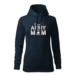 DRAGOWA kapucnis női pulóver proud army mom, sötétkék 320g / m2 kép