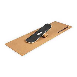 BoarderKING Indoorboard Skate, egyensúlyozó deszka, alátét, henger, fa / parafa, fekete kép