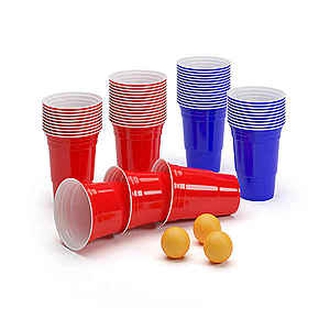 BeerCup Nadal 16 Oz, piros és kék party pohár készlet, két szín, mellékelve labdácskák és szabályzat kép