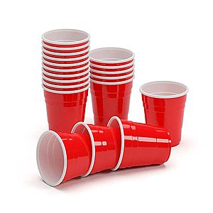 BeerCup Nadal, piros feles poharak, 2 Oz, 50 ml, poharak alkoholra, újrafelhasználható, robusztus kép