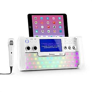 Auna DiscoFever, fehér, bluetooth karaoke rendszer, LED, 7" TFT kijelző, CD, USB kép