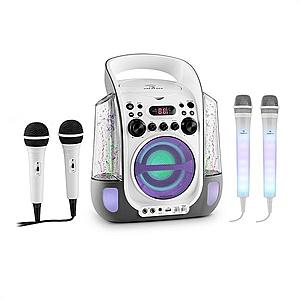 Auna Kara Liquida karaoke rendszer, szürke + Dazzl karaoke mikrofon készlet, LED megvilágítás kép