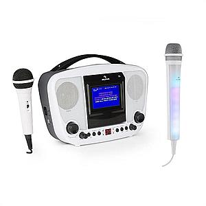 Auna KaraBanga, karaoke rendszer + Kara Dazzl mikrofon, bluetooth, fehér kép