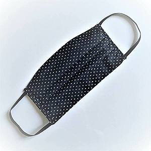 Textil, mosható, 2 rétegű szájmaszk - Fekete pöttyös kép