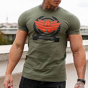 Férfi fitness póló Iron Aesthetics Triumph, katonazöld kép