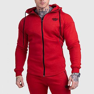 Cipzáros fitness pulóver Iron Aesthetics Round, piros kép