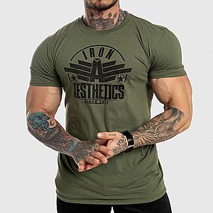 Férfi fitness póló Iron Aesthetics Force, zöld kép