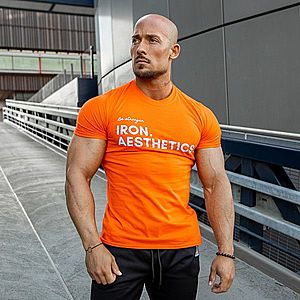 Férfi fitness póló Iron Aesthetics Be Stronger, narancssárga kép