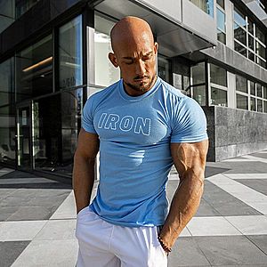 Férfi fitness póló IRON, kék kép
