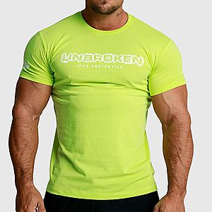 Férfi fitness póló Iron Aesthetics Unbroken, lime zöld kép