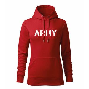 DRAGOWA kapucnis női pulóver army, piros 320g / m2 kép