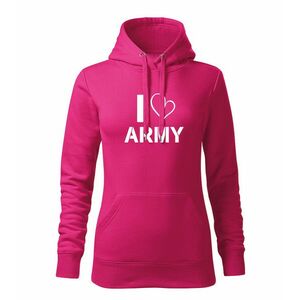 DRAGOWA kapucnis női pulóver i love army, rózsaszín 320g / m2 kép
