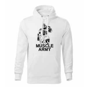 DRAGOWA kapucnis férfi pulóver muscle army man, fehér 320g / m2 kép
