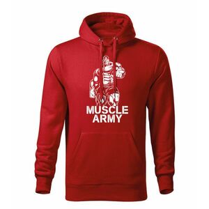 DRAGOWA kapucnis férfi pulóver muscle army man, piros 320g / m2 kép