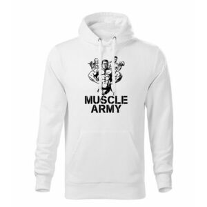 DRAGOWA kapucnis férfi pulóver muscle army team, fehér 320g / m2 kép
