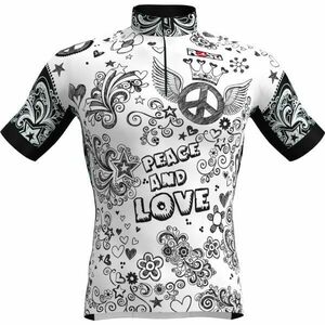 Rosti PEACE AND LOVE Férfi kerékpáros mez, fehér, veľkosť XXXL kép