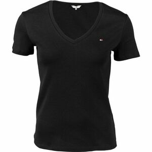 Tommy Hilfiger IM SLIM SOLID V-NK TOP SS Női póló, fekete, méret kép