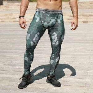 Férfi leggings Iron Aesthetics Net Camo Green kép