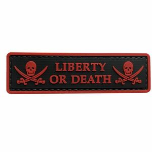 WARAGOD Liberty or Death PVC rátét, fekete-piros kép