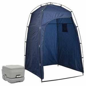 vidaXL hordozható kemping-WC sátorral 10+10 L kép