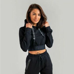 Essential Cropped Black női kapucnis pulóver - STRIX kép