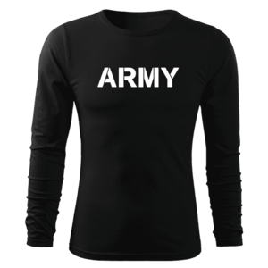 DRAGOWA Fit-T hosszú ujjú póló army, fekete 160g/m2 kép