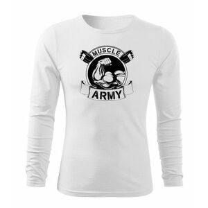 DRAGOWA Fit-T hosszú ujjú póló muscle army original, fehér 160g/m2 kép