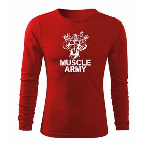 DRAGOWA Fit-T hosszú ujjú póló muscle army team, piros 160g/m2 kép