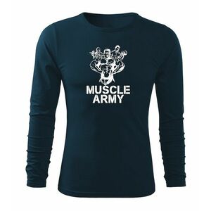DRAGOWA Fit-T hosszú ujjú póló muscle army team, sötétkék160g/m2 kép