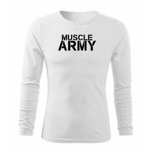 DRAGOWA Fit-T hosszú ujjú póló muscle army , fehér 160g/m2 kép