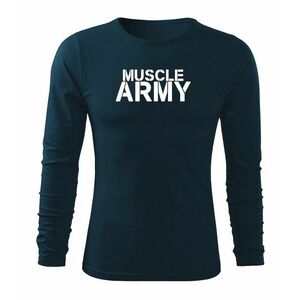 DRAGOWA Fit-T hosszú ujjú póló muscle army, sötétkék160g/m2 kép