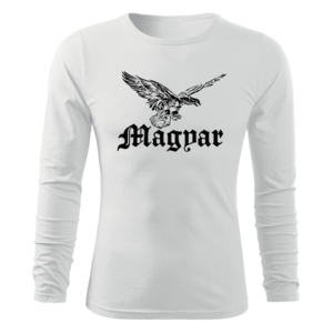 DRAGOWA Fit-T hosszú ujjú póló magyar turul, fehér 160g/m2 kép